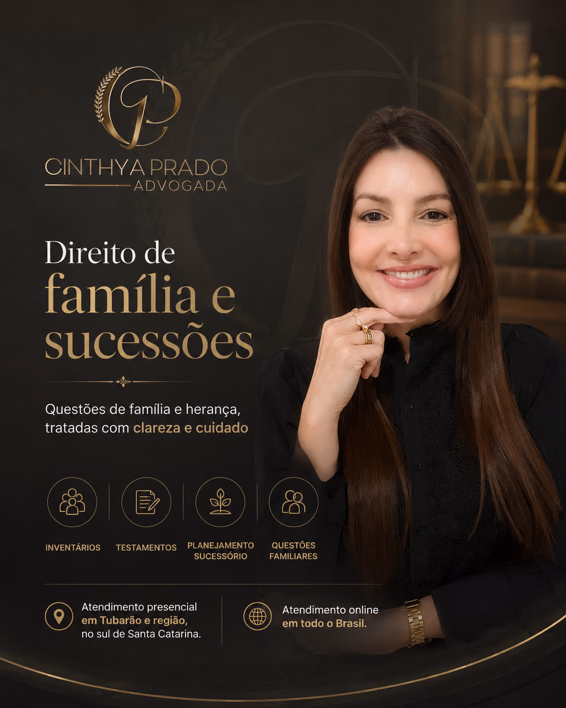 Cinthya Prado, advogada em direito de família e sucessões